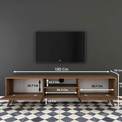 Mobile TV noce 180x35x48h cm 2 ante - Avir