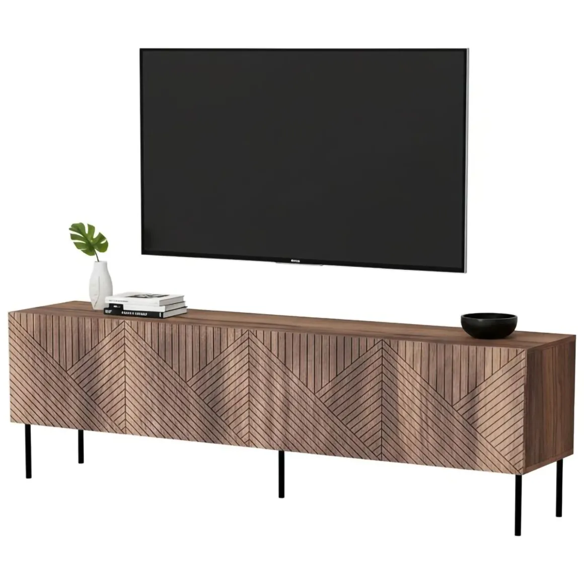 Mobile TV noce 190x40x58h cm 4 ante - Marea
