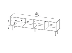 Mobile TV noce 190x40x58h cm 4 ante - Marea