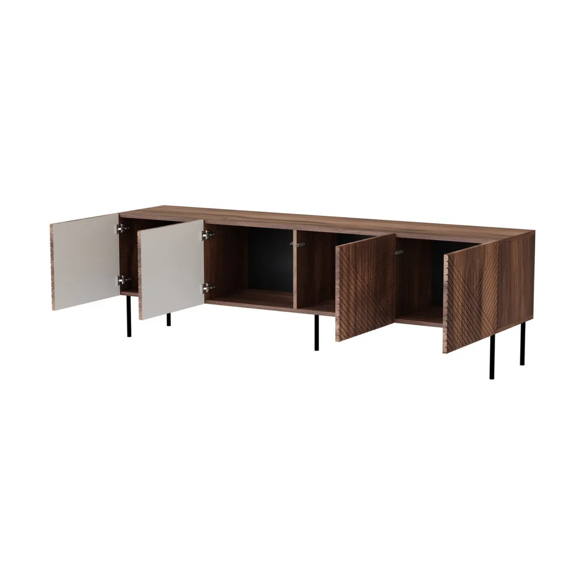 Mobile TV noce 190x40x58h cm 4 ante - Marea