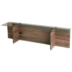 Mobili Porta Tv|Salotto > Dmora Mobile TV noce 158x35x40h cm - Bellano Marrone Noce