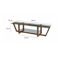 Mobile TV noce 158x35x35h cm in legno - Arienzo