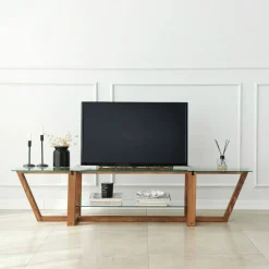 Mobile TV noce 158x35x35h cm in legno - Arienzo