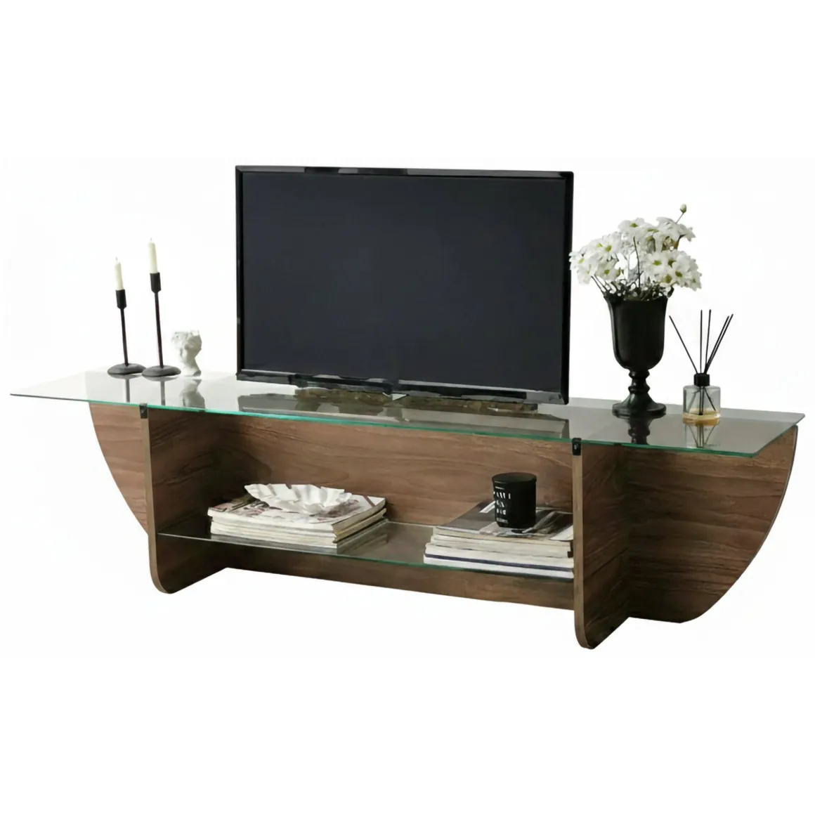Mobile TV noce 158x35x40h cm in legno - Kasuga
