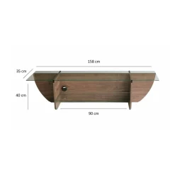 Mobile TV noce 158x35x40h cm in legno - Kasuga