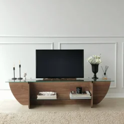 Mobile TV noce 158x35x40h cm in legno - Kasuga