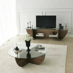 Mobile TV noce 158x35x40h cm in legno - Kasuga
