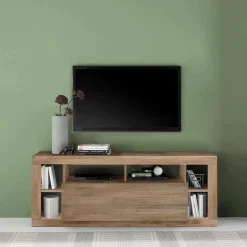 Mobili Porta Tv > Dmora Mobile TV noce 172x42x66h cm in legno - Kujira Marrone Noce