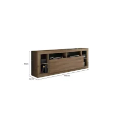 Mobili Porta Tv > Dmora Mobile TV noce 172x42x66h cm in legno - Kujira Marrone Noce