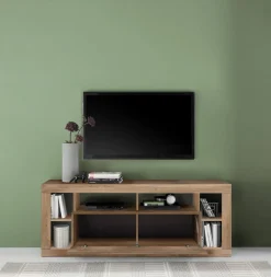 Mobili Porta Tv > Dmora Mobile TV noce 172x42x66h cm in legno - Kujira Marrone Noce