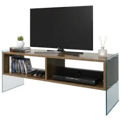 Mobili Porta Tv|Salotto > Dmora Mobile TV noce 120x35x45h cm in legno - Winifred Marrone Noce