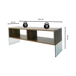 Mobili Porta Tv|Salotto > Dmora Mobile TV noce 120x35x45h cm in legno - Winifred Marrone Noce