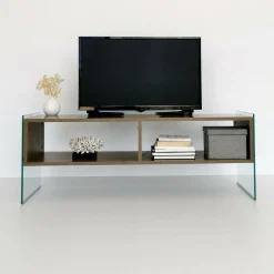 Mobili Porta Tv|Salotto > Dmora Mobile TV noce 120x35x45h cm in legno - Winifred Marrone Noce