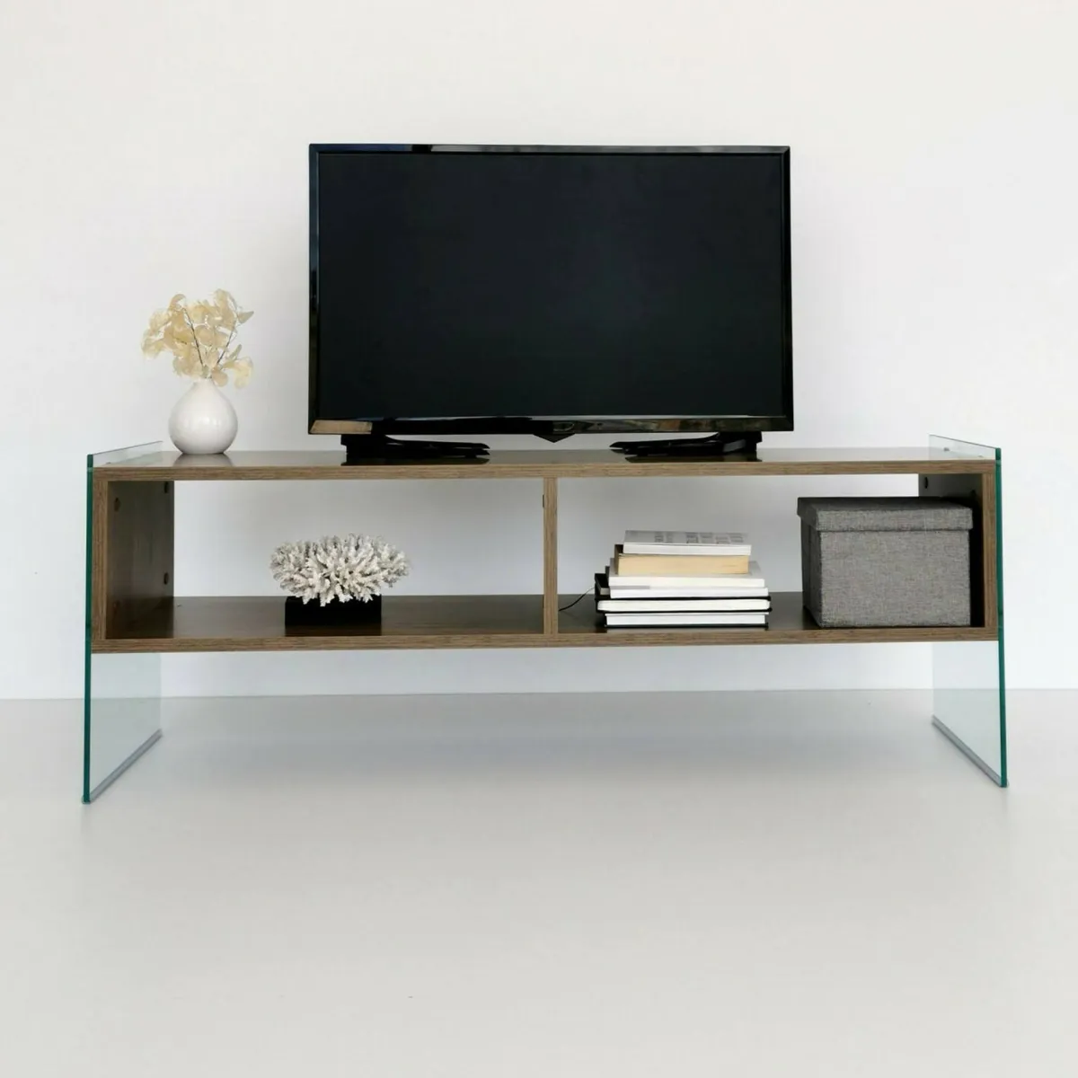 Mobili Porta Tv|Salotto > Dmora Mobile TV noce 120x35x45h cm in legno - Winifred Marrone Noce