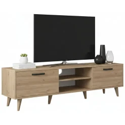 Mobili Porta Tv|Salotto > Dmora Mobile TV noce 180x35x48h cm modulabile - Messalina Marrone Noce