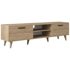 Mobili Porta Tv|Salotto > Dmora Mobile TV noce 180x35x48h cm modulabile - Messalina Marrone Noce