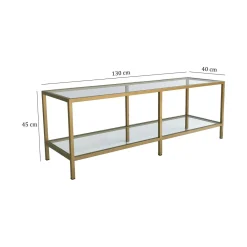 Mobili Porta Tv|Salotto > Dmora Mobile TV 130x40x45h cm in metallo - Donata Oro