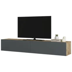 Mobile TV quercia e antracite 180x31x29h cm 2 ante - Pavone