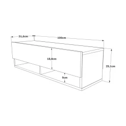 Mobili Porta Tv|Salotto > Dmora Mobile TV quercia e bianco 180x31x29h cm 2 ante - Compasso Bianco, Marrone Quercia