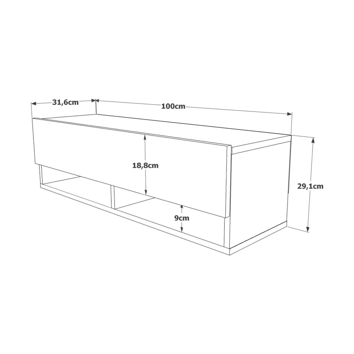 Mobili Porta Tv|Salotto > Dmora Mobile TV quercia e bianco 180x31x29h cm 2 ante - Compasso Bianco, Marrone Quercia