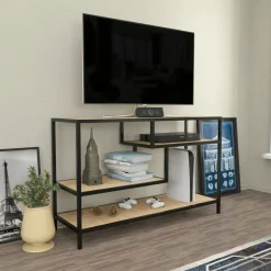 Mobile TV quercia e nero 120x39x75h cm in legno - Ivette