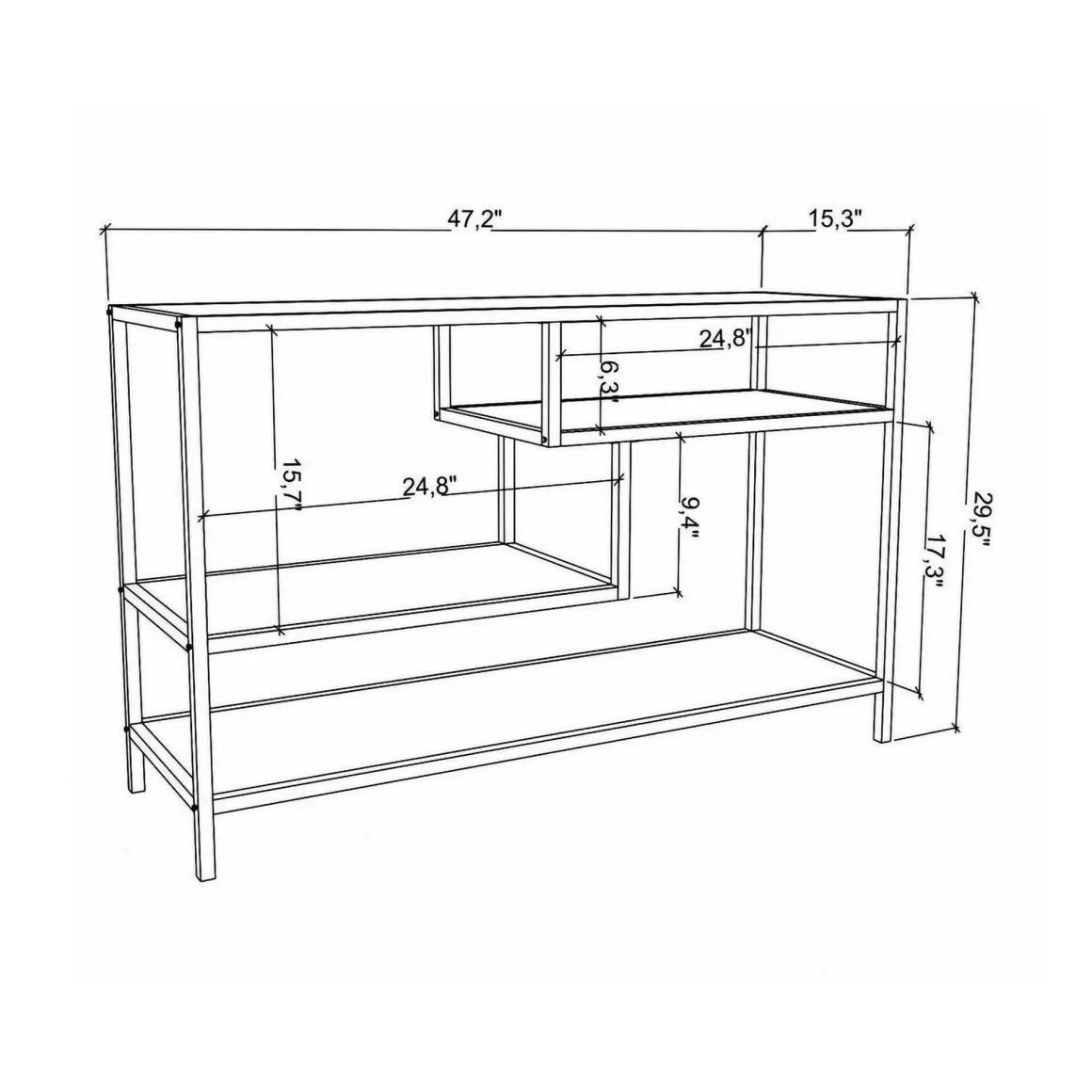 Mobile TV quercia e nero 120x39x75h cm in legno - Ivette