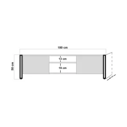 Mobile TV quercia e nero 180x45x50h cm 2 ante - Luban