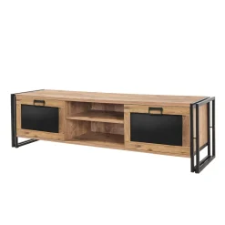 Mobile TV quercia e nero 180x45x50h cm 2 ante - Luban