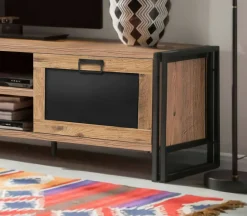 Mobile TV quercia e nero 180x45x50h cm 2 ante - Luban