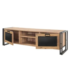 Mobile TV quercia e nero 180x45x50h cm 2 ante - Luban