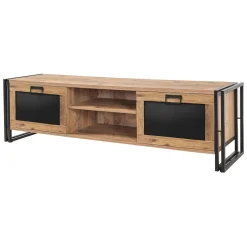 Mobile TV quercia e nero 180x45x50h cm 2 ante - Luban