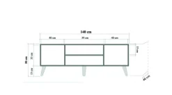 Mobili Porta Tv > Dmora Mobile TV quercia 140x40x50h cm 2 ante - Argegno Marrone Quercia