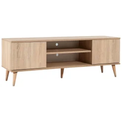 Mobili Porta Tv > Dmora Mobile TV quercia 140x40x50h cm 2 ante - Argegno Marrone Quercia