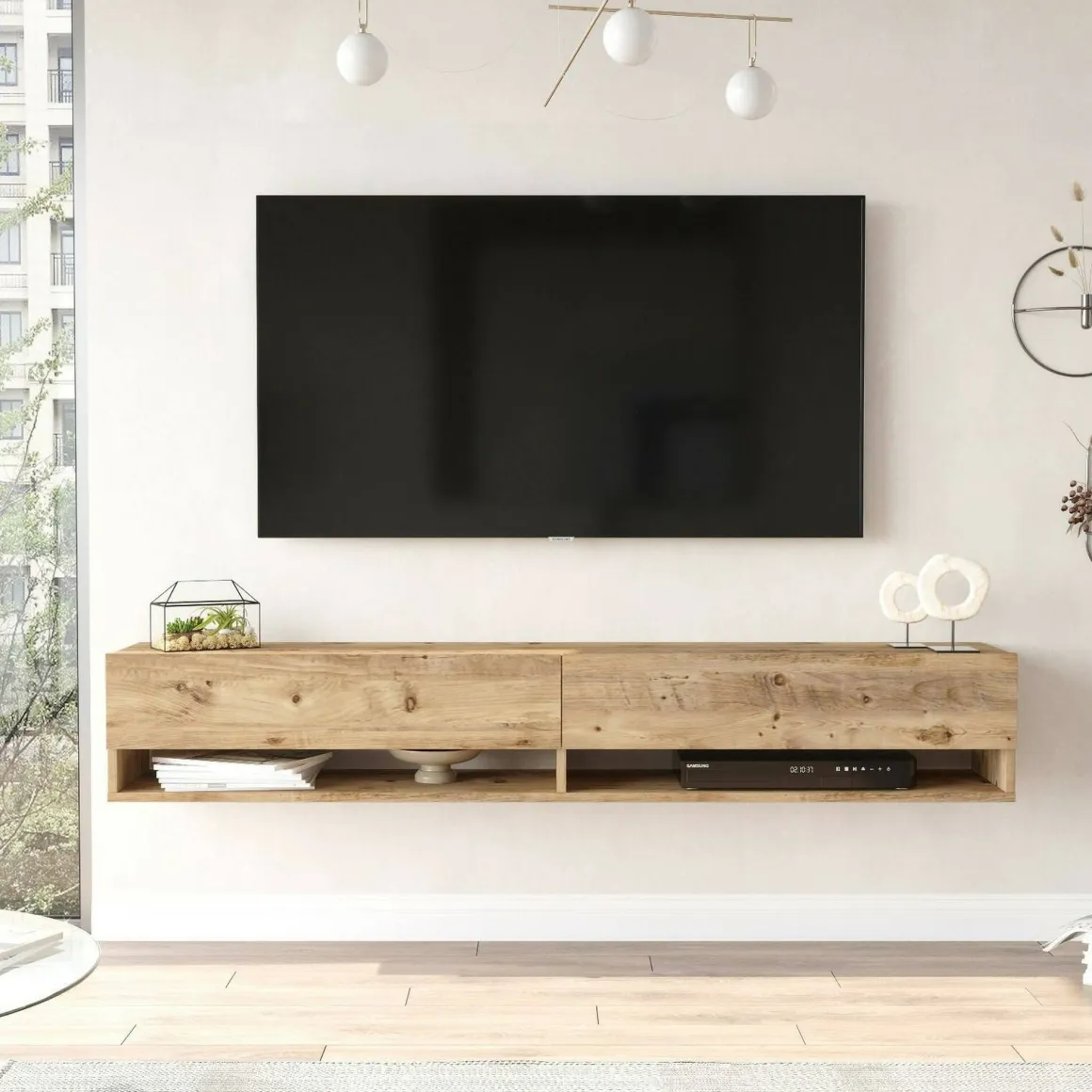 Mobile TV quercia 180x31x29h cm 2 ante - Compasso