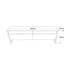 Mobili Porta Tv|Salotto > Dmora Mobile TV quercia 180x35x56h cm 2 ante - Khartum Marrone Quercia