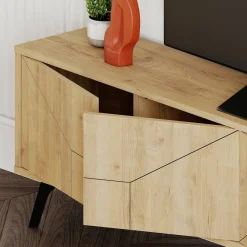 Mobili Porta Tv > Dmora Mobile TV quercia 180x29x50h cm 4 ante - OlgadiKiev Marrone Quercia