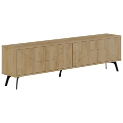 Mobili Porta Tv > Dmora Mobile TV quercia 180x29x50h cm 4 ante - OlgadiKiev Marrone Quercia