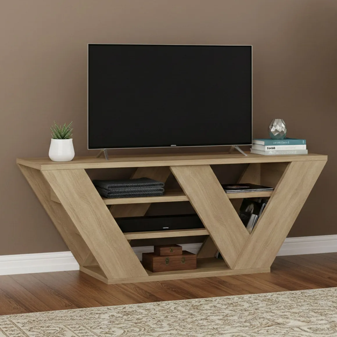 Mobile TV quercia 110x30x40h cm in legno - Amazzonite