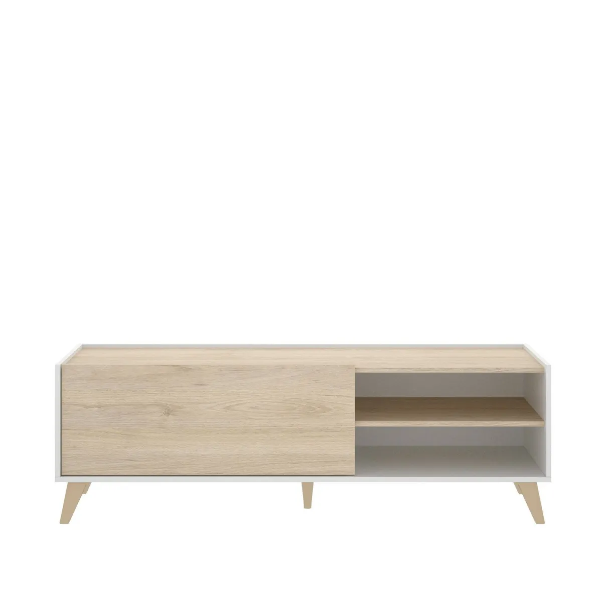 Mobili Porta Tv|Salotto > Dmora Mobile TV rovere e bianco 155x43x47h cm modulabile - Allesia Bianco, Marrone Rovere