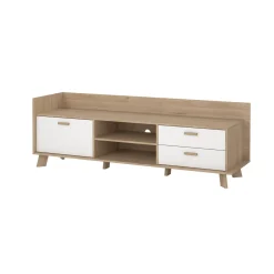 Mobile TV rovere e bianco 181x51x61h cm 2 ante e 1 cassetto - Agathis