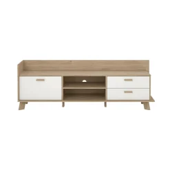 Mobile TV rovere e bianco 181x51x61h cm 2 ante e 1 cassetto - Agathis