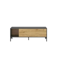 Mobili Porta Tv|Salotto > Dmora Mobile TV rovere nodi e antracite 132x38x44h cm modulabile - Porcia Nero Antracite, Marrone Rovere Nodi
