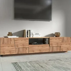 Mobile TV rovere 220x44x46h cm 4 ante e 1 cassetto - Maestrale