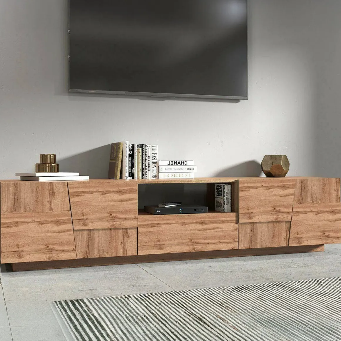 Mobile TV rovere 220x44x46h cm 4 ante e 1 cassetto - Maestrale