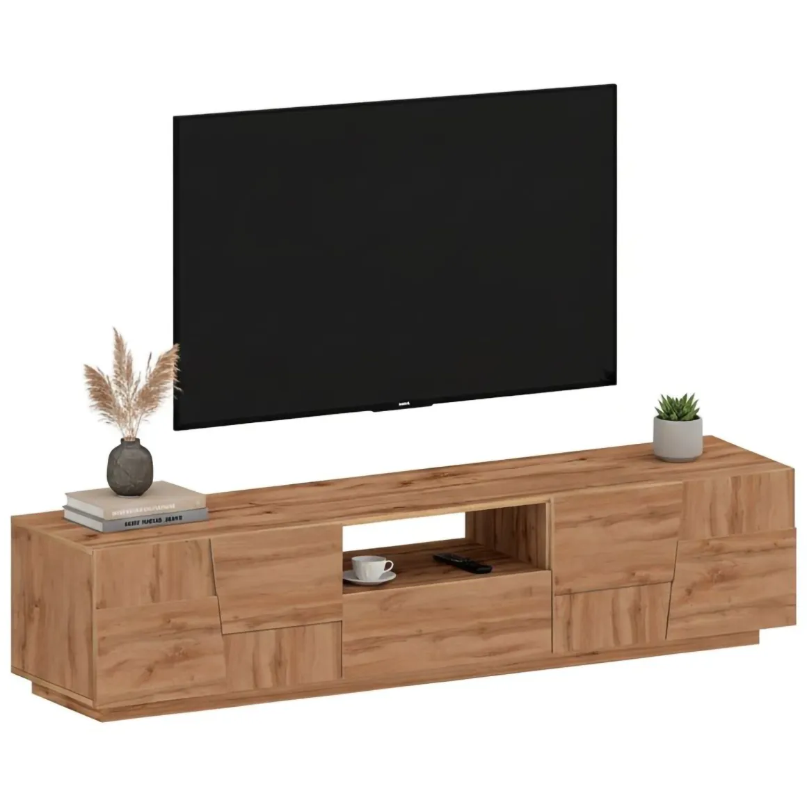 Mobile TV rovere 220x44x46h cm 4 ante e 1 cassetto - Maestrale