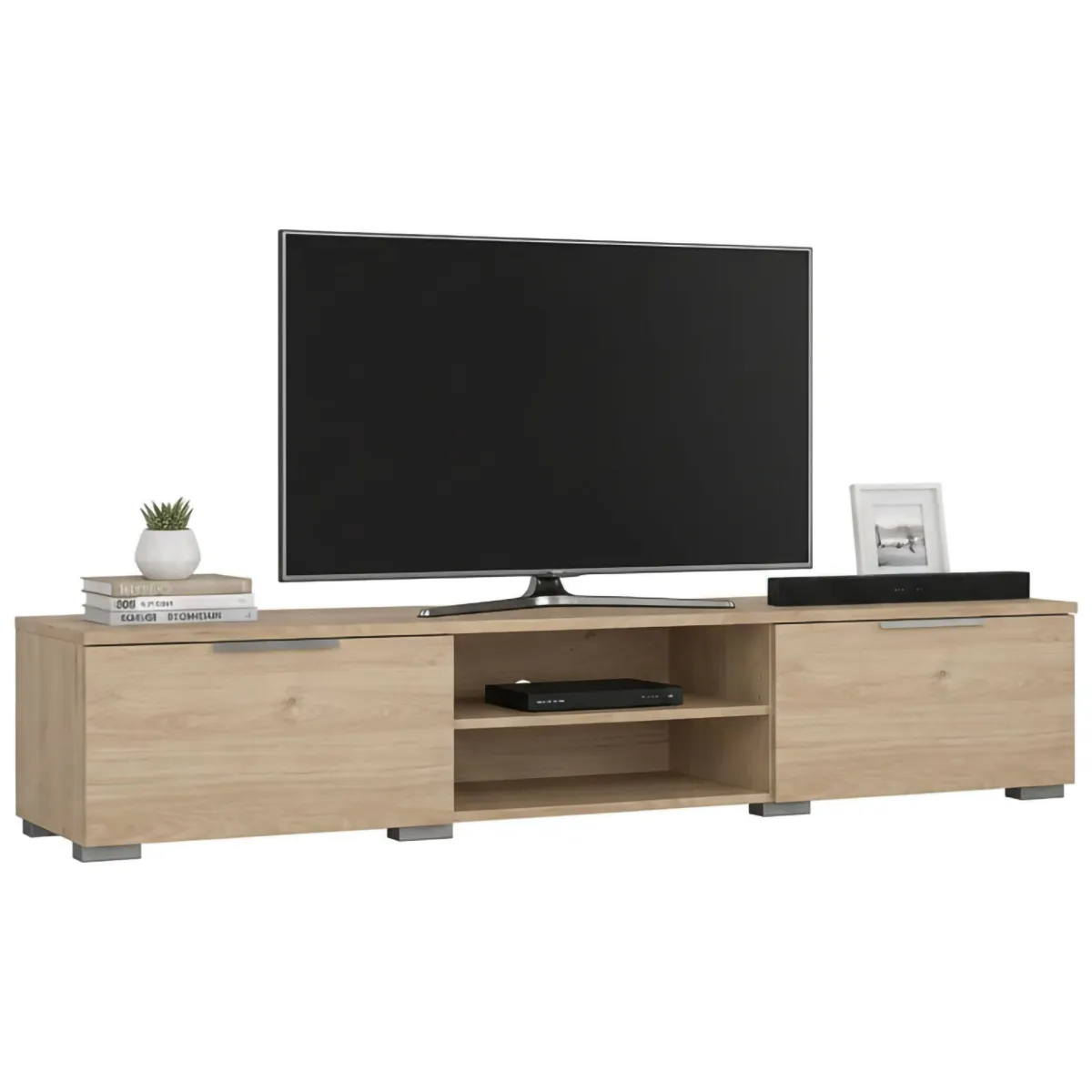 Mobili Porta Tv > Dmora Mobile TV rovere 172x39x33h cm in legno - Ammiro Marrone Rovere