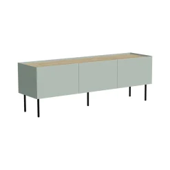 Mobile TV verde e rovere 150x40x52h cm 3 ante - Calanna