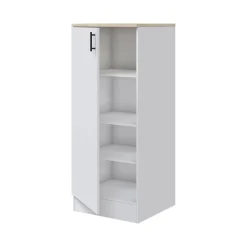 Mobile verticale 60x148h cm bianco e rovere - Aveny