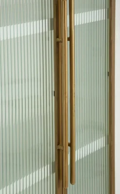 Vetrine > Dmora Mobile vetrina 2 ante 85x40x160h cm bianco e marrone - Sable Marrone, Bianco