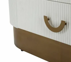 Vetrine > Dmora Mobile vetrina 2 ante 85x40x160h cm bianco e marrone - Sable Marrone, Bianco